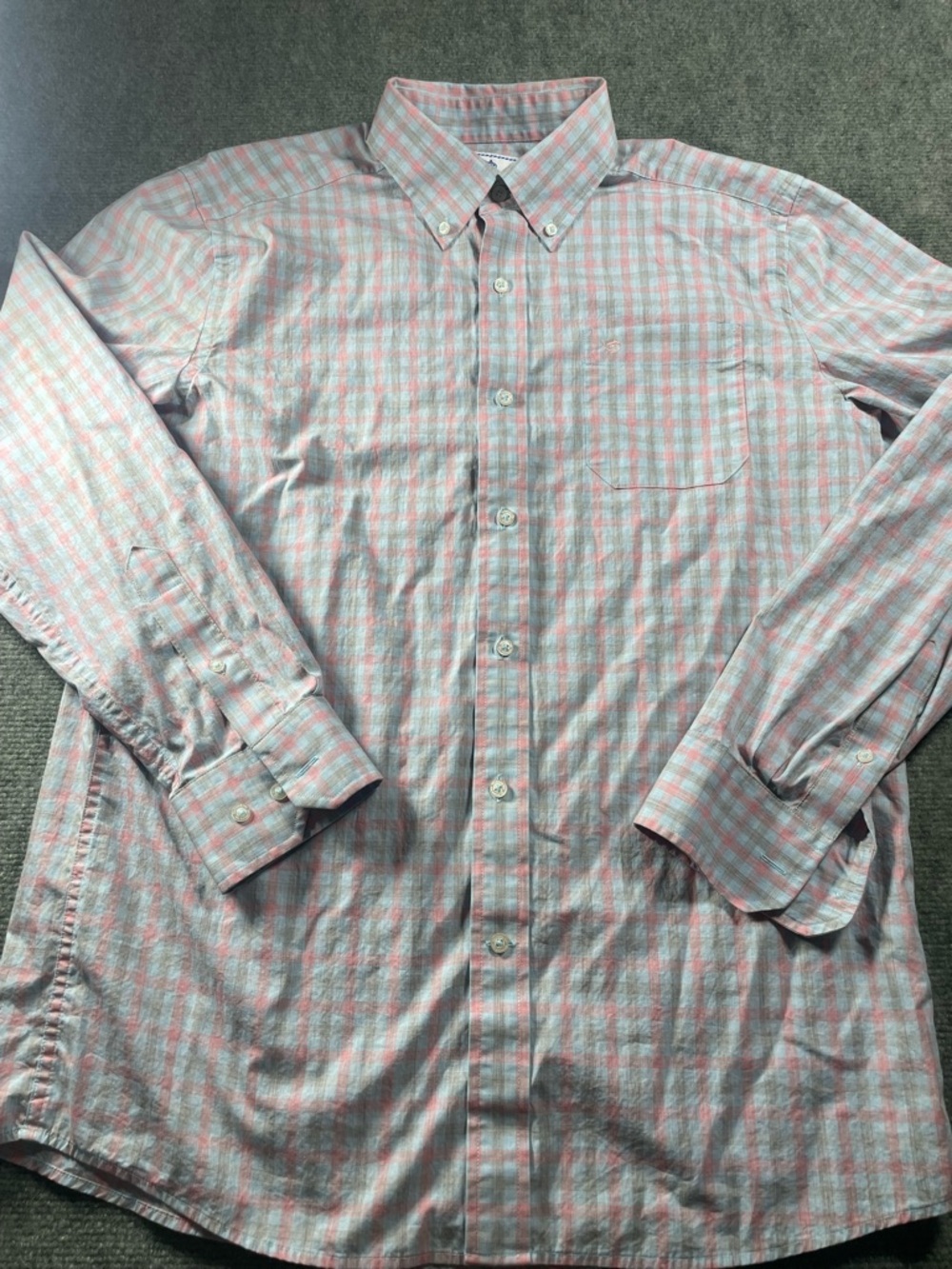 Southern Tide Men's Button-Down Plaid Shirt in Pink and Light Blue